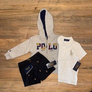 Polo Ralph Lauren boys size 2t sweatshirt and shirt & shorts